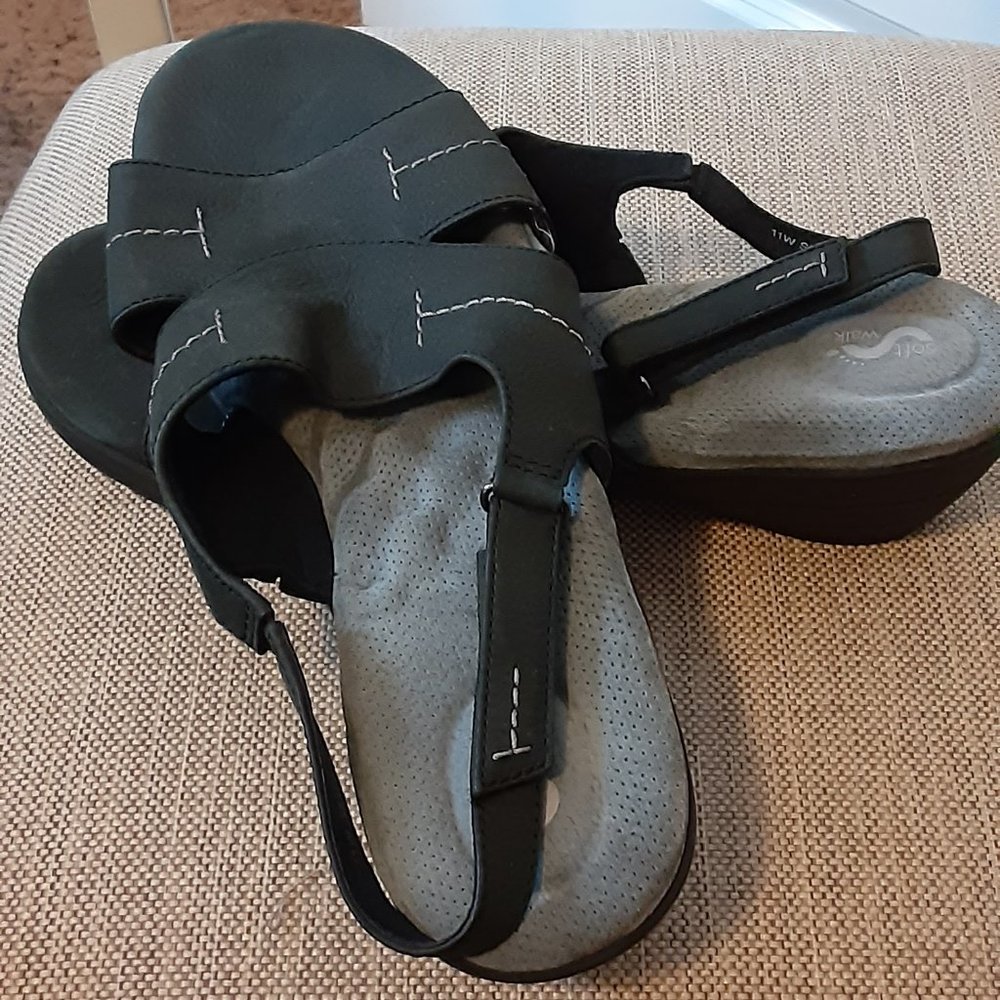 Tumbled Nubuck Adjustable Backstrap Comfort Sanda… - image 1